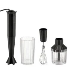 Alessi Plissé Hand Blender With Whisk And Chopper, Black