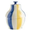 HAY Sobremesa Stripe Cookie Jar, Blue - Yellow -Chic Kitchen Supplies 541541 Sobremesa Stripe Cookie Jar blue and yellow