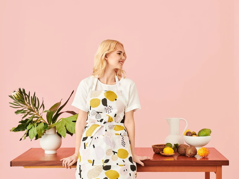 Kauniste Tutti Frutti Apron, Olive Green 4 Kauniste Tutti Frutti Apron, Olive Green - Image 2