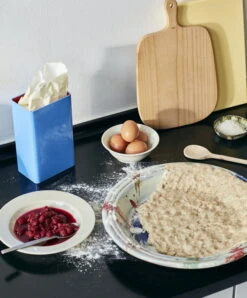 HAY Tin By Sowden, Blue -Chic Kitchen Supplies Tin by Sowden blue Plank Swirl Bowl multi splash